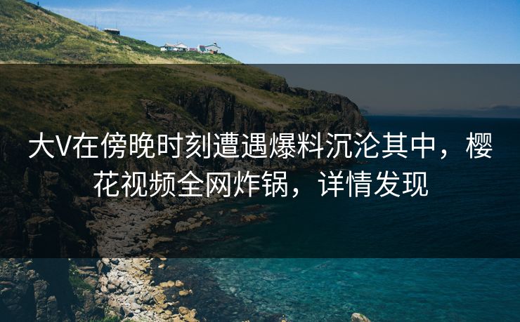 大V在傍晚时刻遭遇爆料沉沦其中，樱花视频全网炸锅，详情发现
